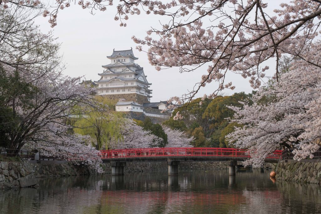 赤い橋と姫路城